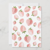 Aardbei Berry 1st Birthday Invitation Girls Kaart (Achterkant)