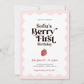 Aardbei Berry Eerste 1e Verjaardag Kaart (Voorkant)