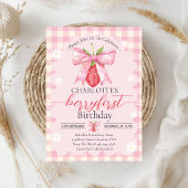 Aardbei Berry Eerste 1e Verjaardag Party Foto Kaart