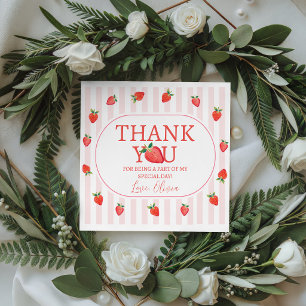 Aardbei Berry Eerste Favor Tags Bedankjes Labels