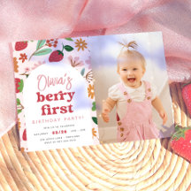 Aardbei Berry Eerste Foto Verjaardagsfeestje