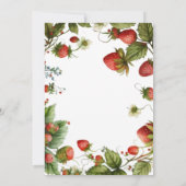 Aardbei Berry Eerste Meisje's 1e Verjaardag Kaart (Achterkant)