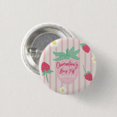 Aardbei Berry Eerste Verjaardag Ronde Button 3,2 Cm (Voorkant /achterkant)