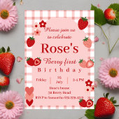 Aardbei, Berry eerste verjaardag uitnodiging
