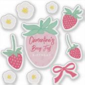 Aardbei Berry Eerste Verjaardagsstickers Sticker (Voorkant)