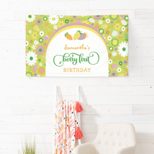 Aardbei 'Berry First' 1e verjaardag banner (Insitu)