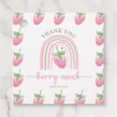 Aardbei Berry First Birthday Bedankjes Labels (Voorkant)