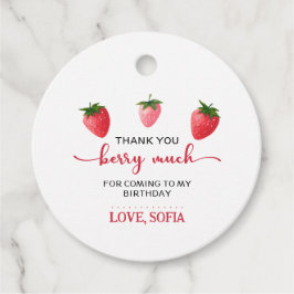 Aardbei Berry First Birthday Bedankjes Labels