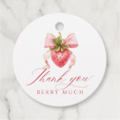 Aardbei Berry First Birthday Bedankjes Labels (Voorkant)