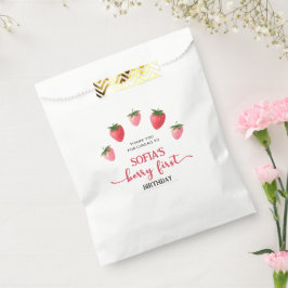 Aardbei Berry First Birthday Bedankzakje