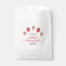 Aardbei Berry First Birthday Bedankzakje