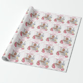 Aardbei Berry First Birthday Cadeaupapier (Uitgerold)