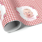 Aardbei Berry First Birthday Cadeaupapier (Rol Hoek)