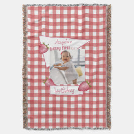 Aardbei Berry First Birthday Deken
