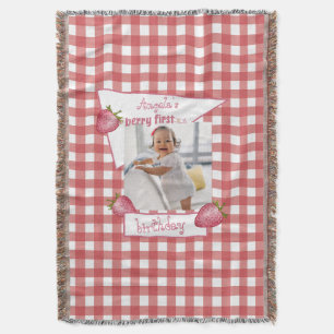 Aardbei Berry First Birthday Deken