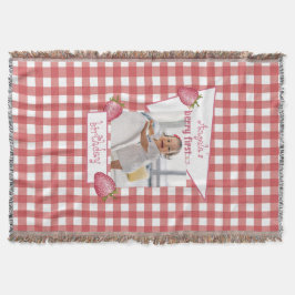 Aardbei Berry First Birthday Deken