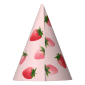 Aardbei Berry First Birthday Feesthoedjes (Achterkant)