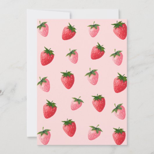 Aardbei Berry First Birthday Kaart (Achterkant)