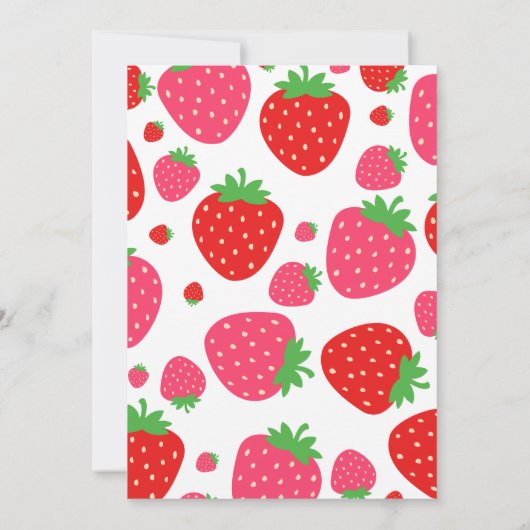 Aardbei Berry First Birthday Kaart (Achterkant)