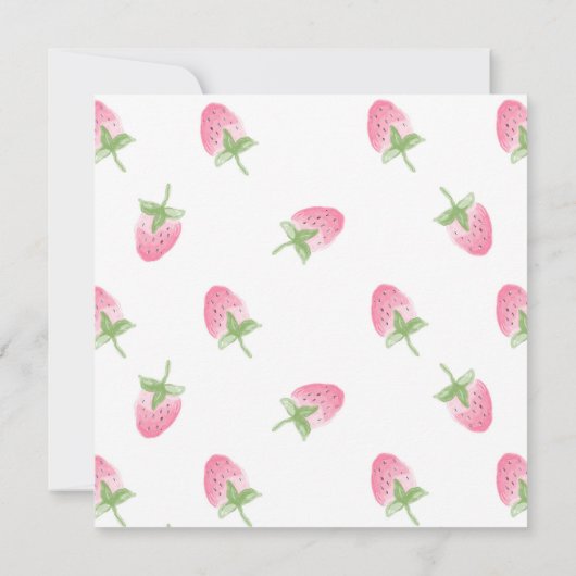 Aardbei Berry First Birthday Kaart (Achterkant)