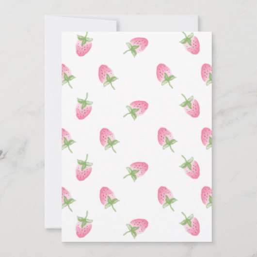 Aardbei Berry First Birthday Kaart (Achterkant)