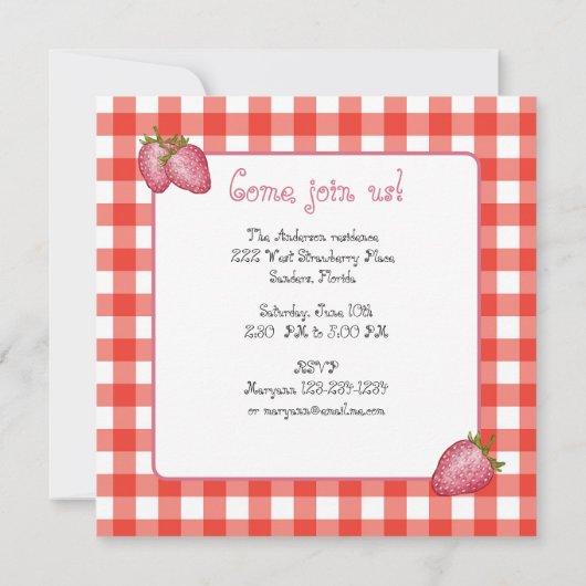 Aardbei Berry First Birthday Kaart (Achterkant)