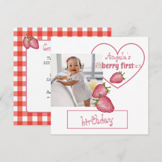 Aardbei Berry First Birthday Kaart