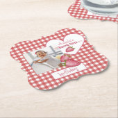 Aardbei Berry First Birthday Kartonnen Onderzetters (Gekanteld)