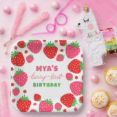 Aardbei Berry First Birthday Paper Borden Papieren Bordje (Feest)