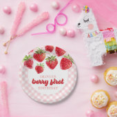 Aardbei Berry First Birthday Paper Borden Papieren Bordje (Feest)