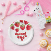 Aardbei Berry First Birthday Paper Borden Papieren Bordje (Feest)