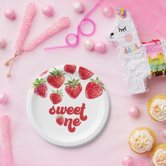 Aardbei Berry First Birthday Paper Borden Papieren Bordje (Feest)