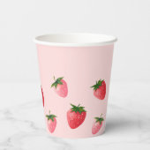Aardbei Berry First Birthday Papieren Bekers (Achterkant)