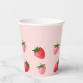 Aardbei Berry First Birthday Papieren Bekers (Voorkant)