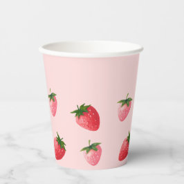 Aardbei Berry First Birthday Papieren Bekers
