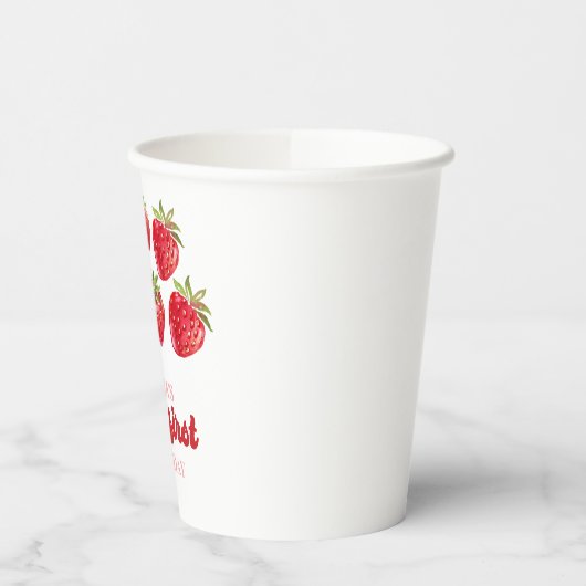 Aardbei Berry First Birthday Papieren Bekers (Links)