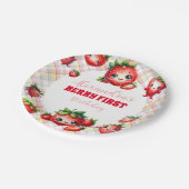 Aardbei Berry First Birthday Papieren Bordje (Gekanteld)