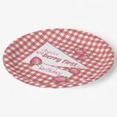 Aardbei Berry First Birthday Papieren Bordje (Gekanteld)