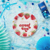 Aardbei Berry First Birthday Papieren Bordje (Feest)