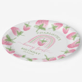 Aardbei Berry First Birthday Papieren Bordje (Gekanteld)