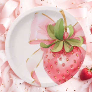 Aardbei Berry First Birthday Papieren Bordje