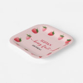 Aardbei Berry First Birthday Papieren Bordje (Gebogen)