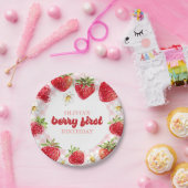 Aardbei Berry First Birthday Papieren Bordje (Feest)