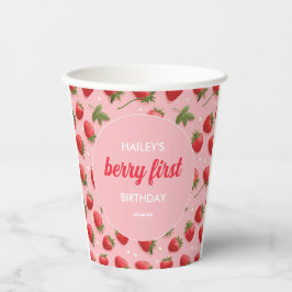 Aardbei Berry First Birthday Party Papieren Bekers