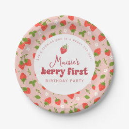 Aardbei Berry First Birthday Party Papieren Bordje