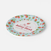 Aardbei Berry First Birthday Party Papieren Bordje (Gekanteld)