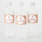 Aardbei Berry First Birthday Party Waterfles Etiket (Flessen)