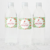 Aardbei Berry First Birthday Party Waterfles Etiket (Flessen)
