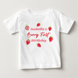 Aardbei Berry First Birthday Red en Roze