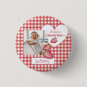 Aardbei Berry First Birthday Ronde Button 3,2 Cm (Voorkant)